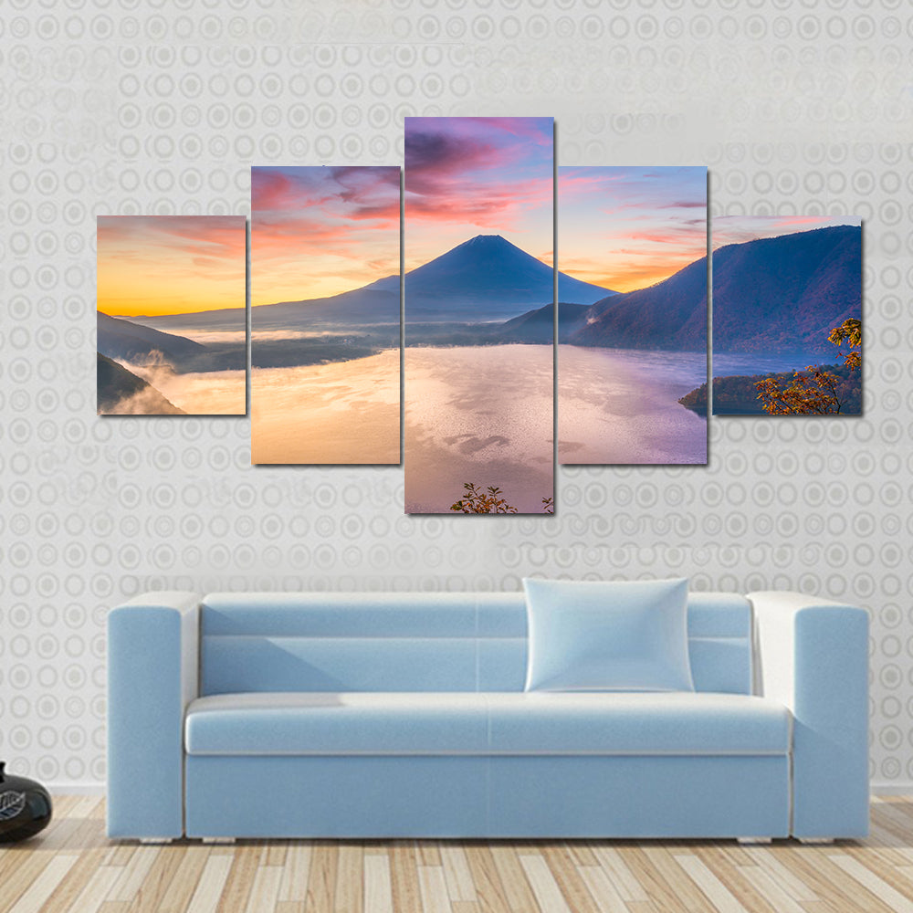 Mount Fuji and Motosu Lake Canvas Wall Art