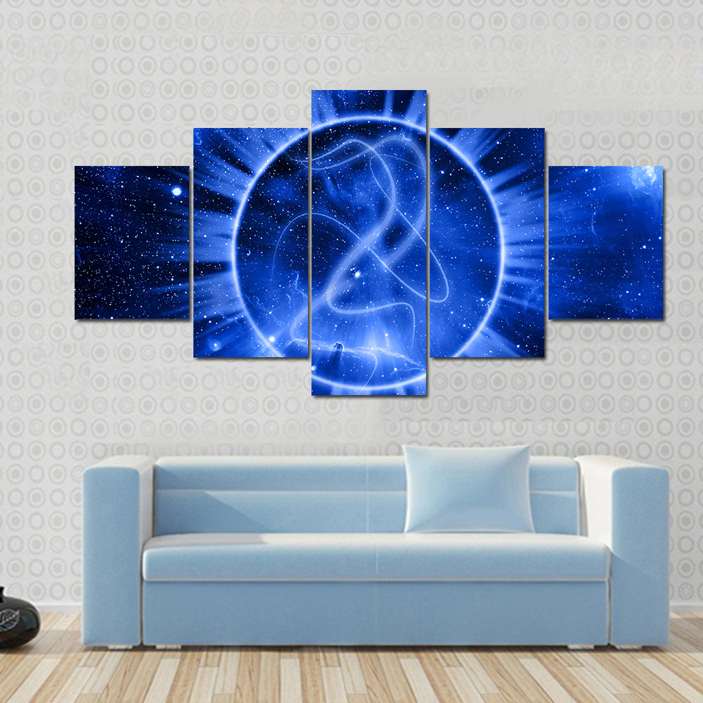 Mystical Celestial Circle Abstract Canvas Wall Art