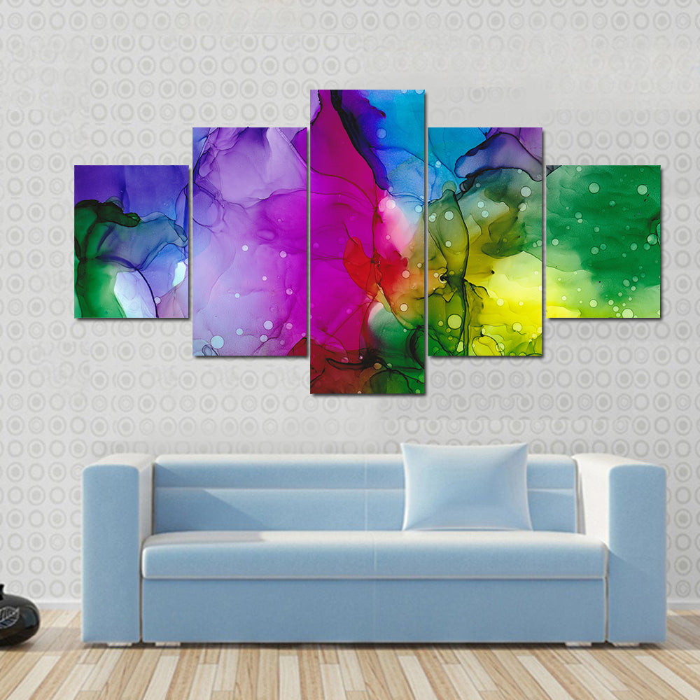 Colorful Alcohol Ink Abstract Canvas Wall Art