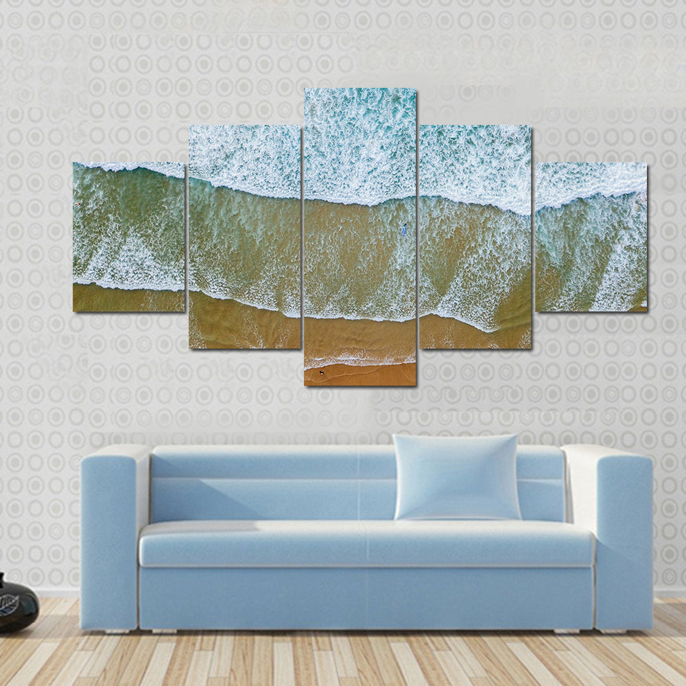 Sandy Beach Shore In Portugal Canvas Wall Art