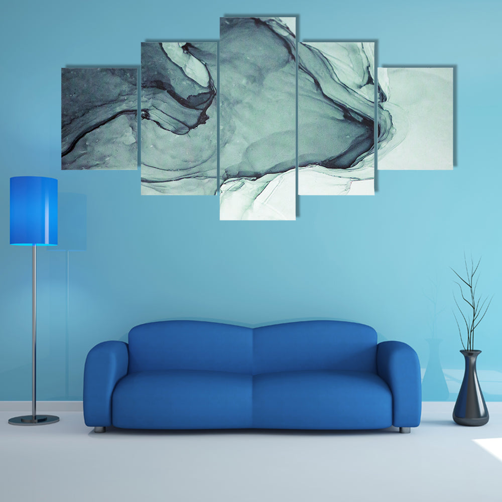 Teal Alcohol Ink Abstract Canvas Wall Art