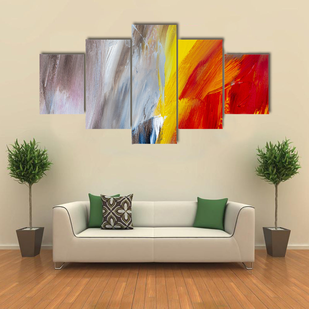 Textured Multicolored Abstract Painting Canvas Wall Art