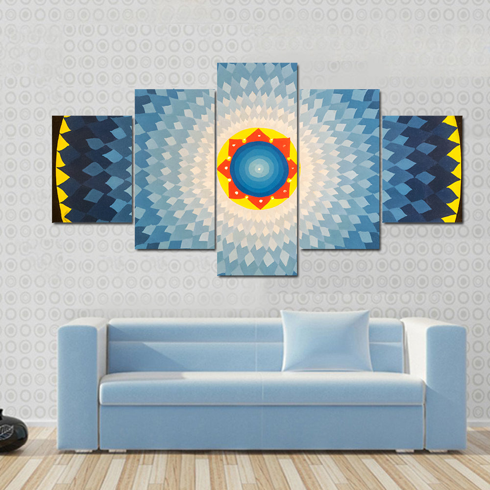 Geometric Flower Mandala Canvas Wall Art