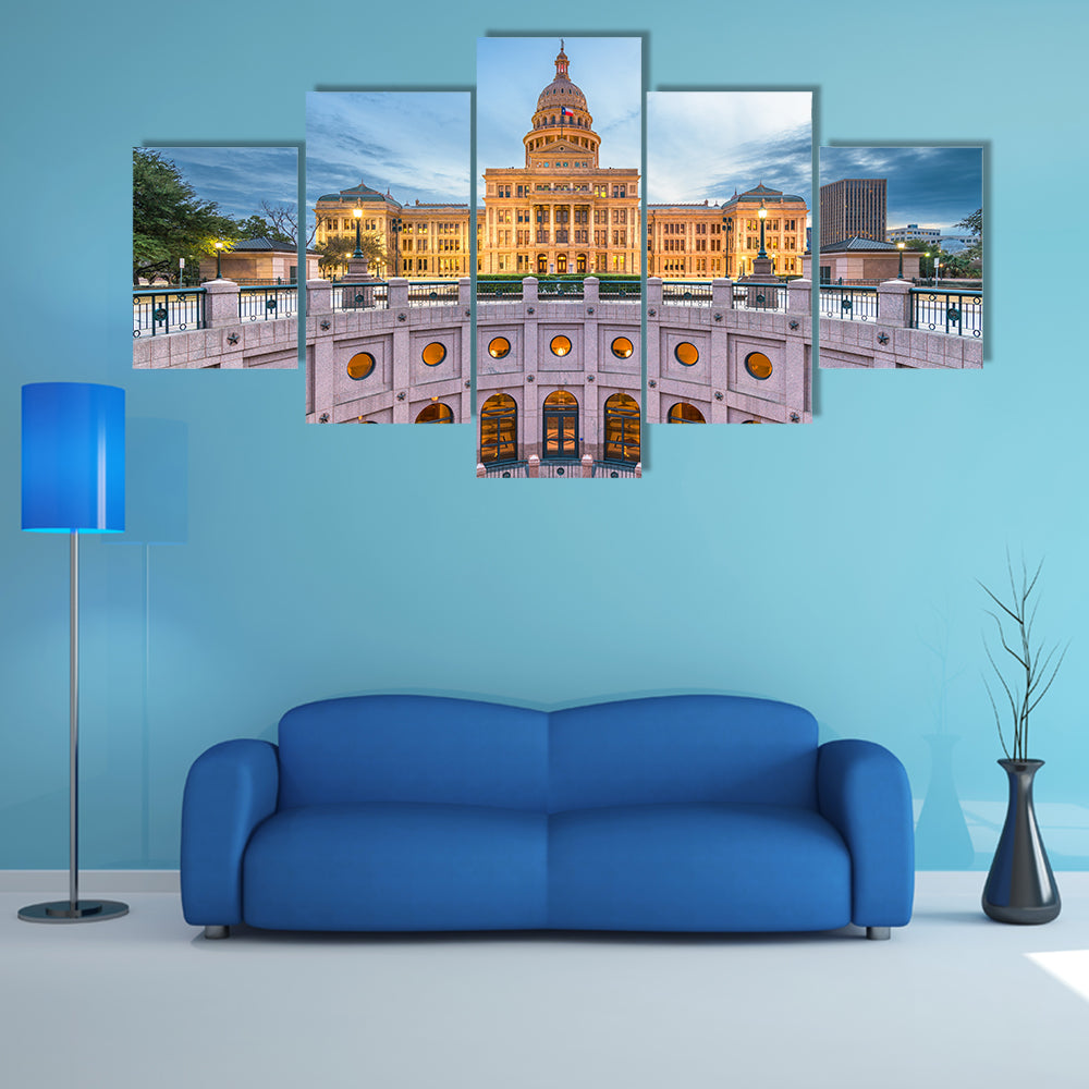 Austin State Capitol at Blue Hour Canvas Wall Art