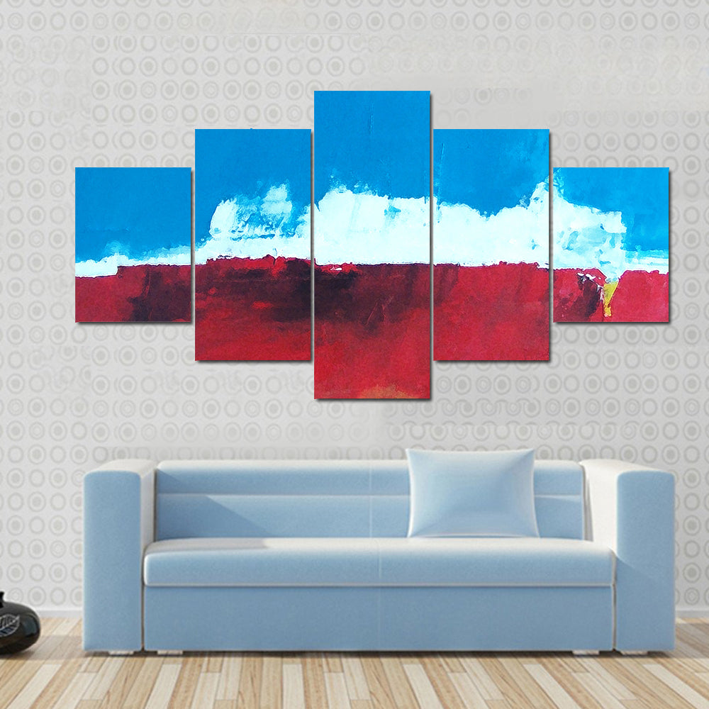 Abstract Island with Ocean and Sky Canvas Wall Art