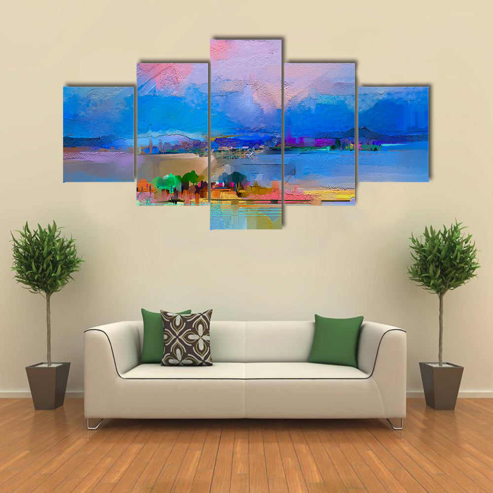 Colorful Sky Abstract Landscape Canvas Wall Art