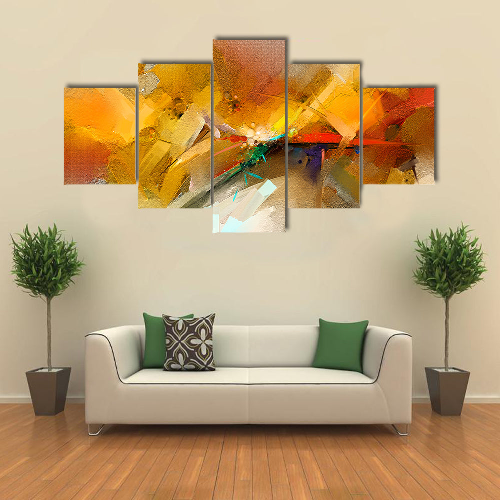 Hand-drawn Brushstroke Abstract Landscape Canvas Wall Art
