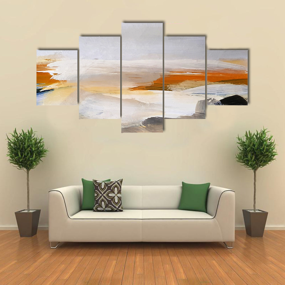 Hand Drawn Lake Canvas Wall Art