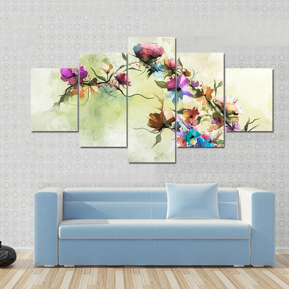 Colorful Abstract Floral Oil Painting Canvas Wall Art