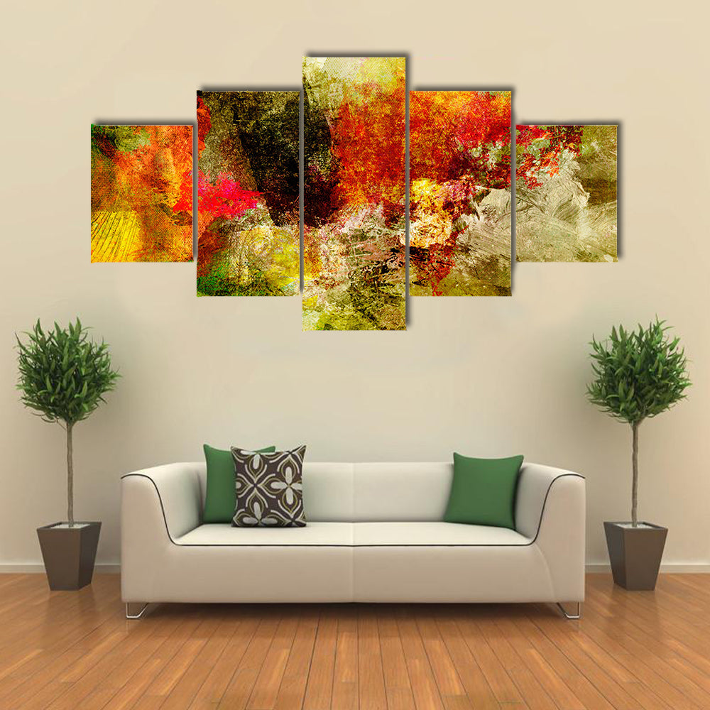 Acrylic Abstract with Central Dark Mass Canvas Wall Art