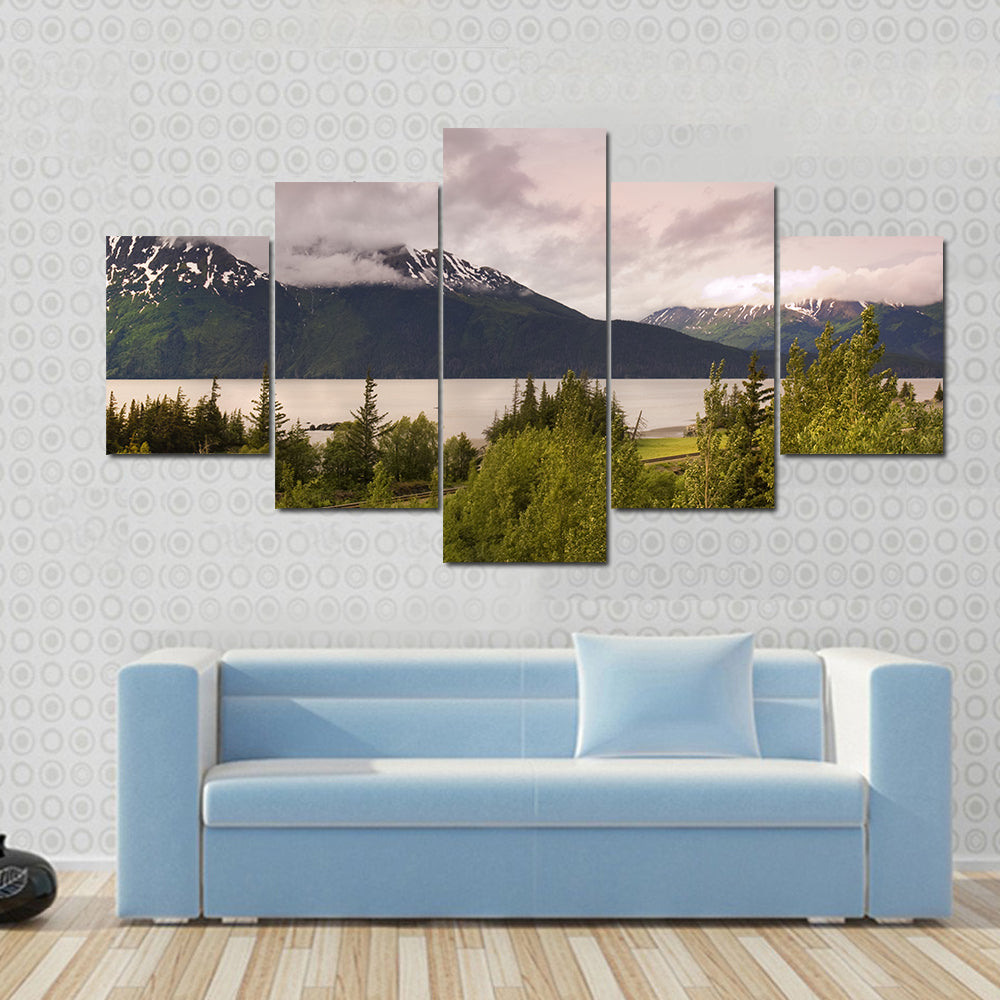 Mountain Lake In Alaska Canvas Wall Art
