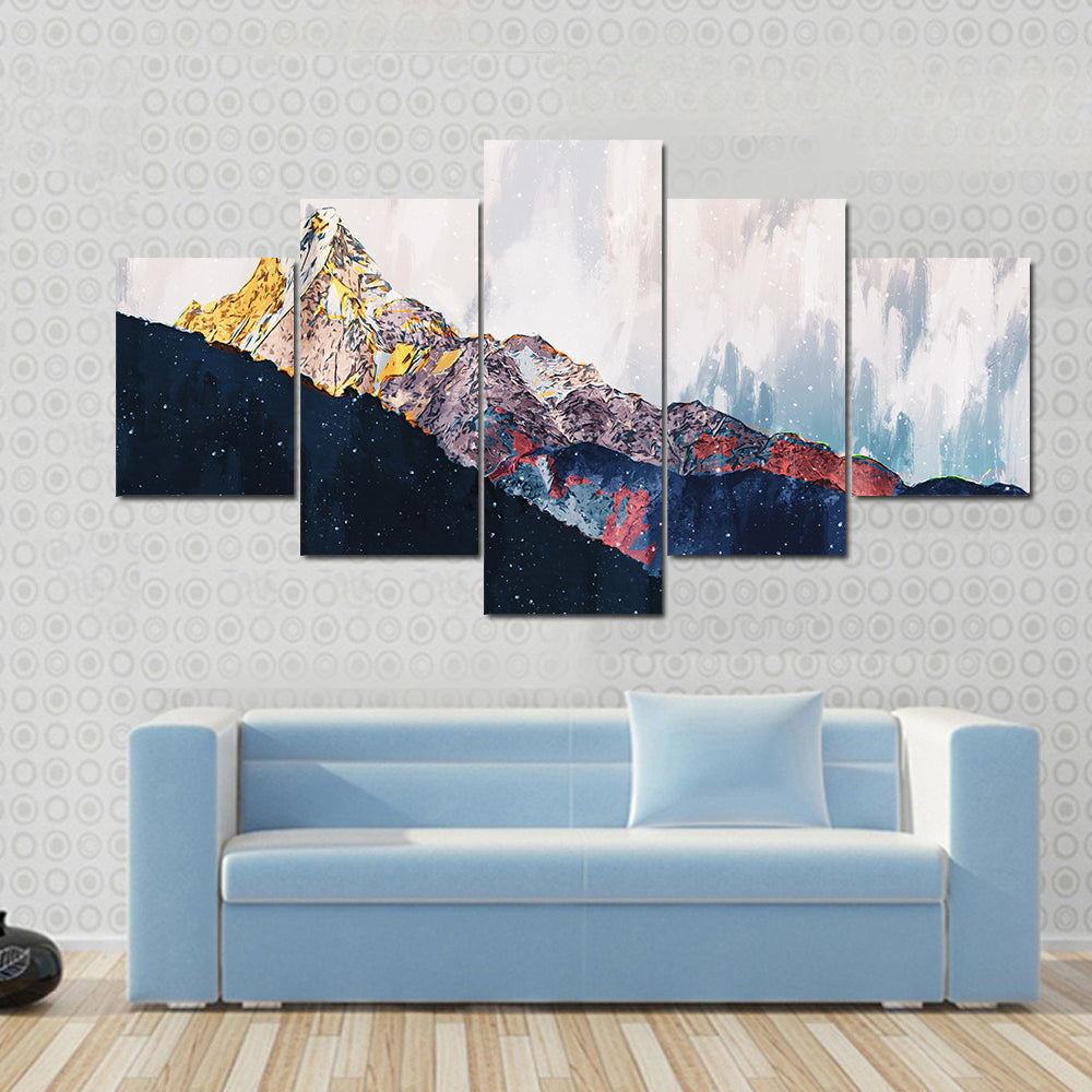 Colorful Abstract Mountain Range Canvas Wall Art