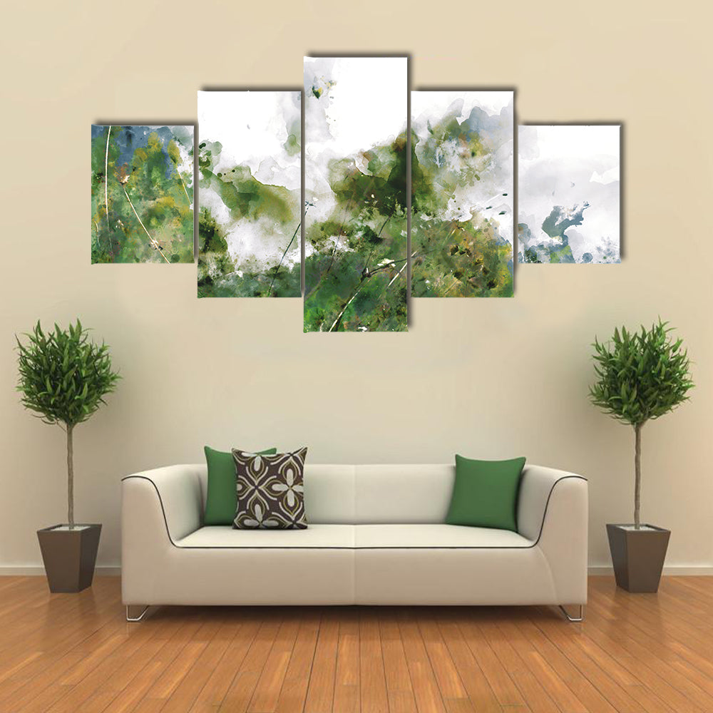 Wild Jungle Watercolor Texture Canvas Wall Art
