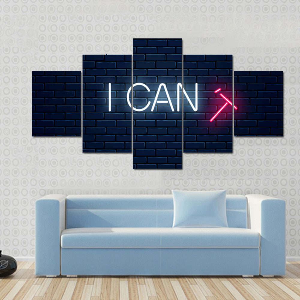 Motivation Quote With Falling T Letter Canvas Wall Art