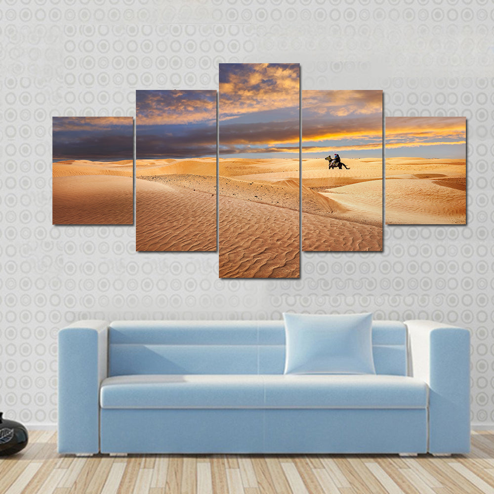 Sahara Desert At Sunrise In Tunisia Canvas Wall Art