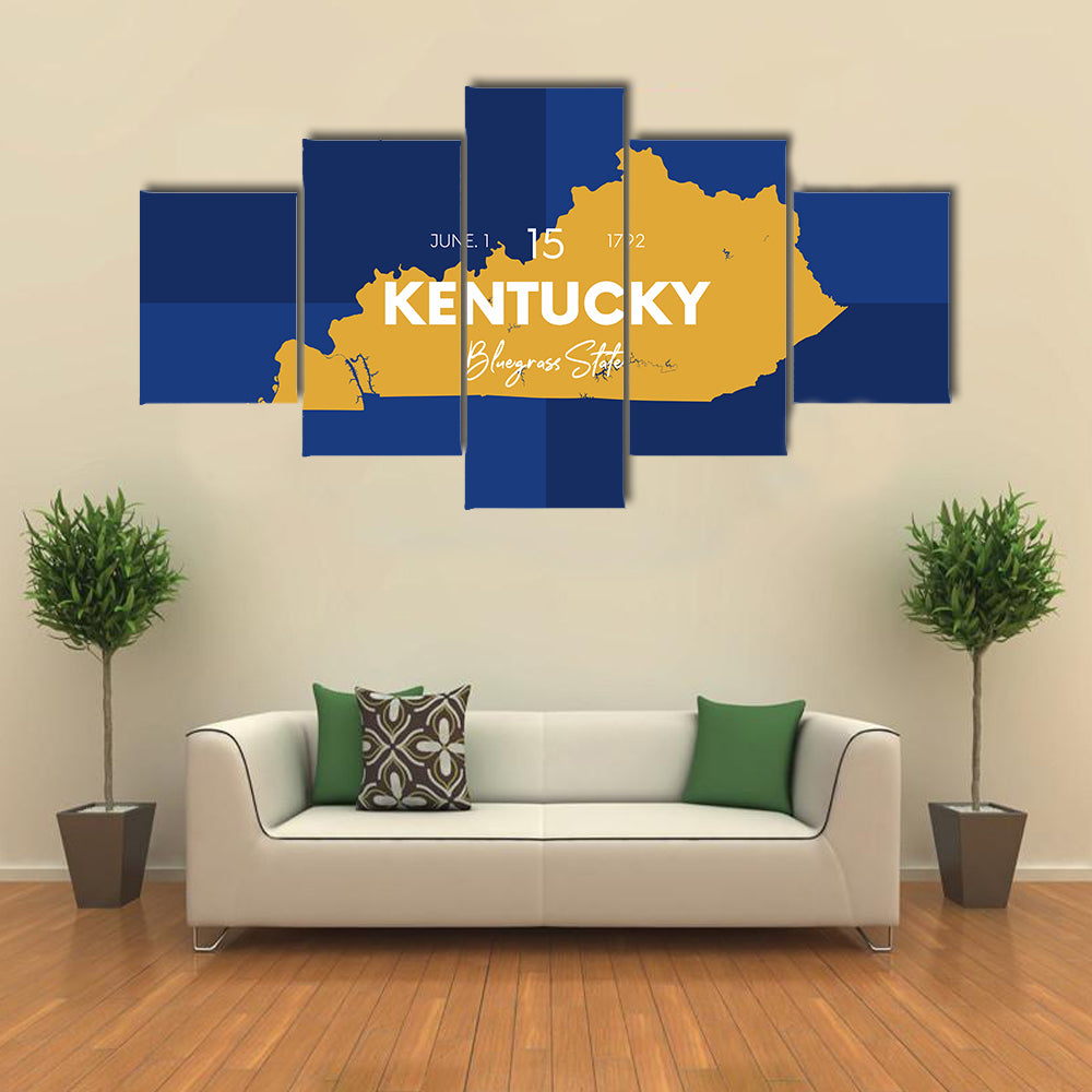 Kentucky State Map Canvas Wall Art