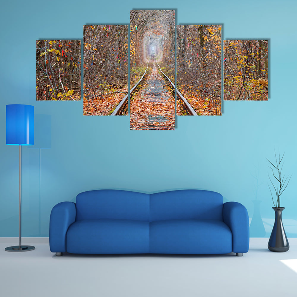 Tunnel of Love in Late Autumn Canvas Wall Art