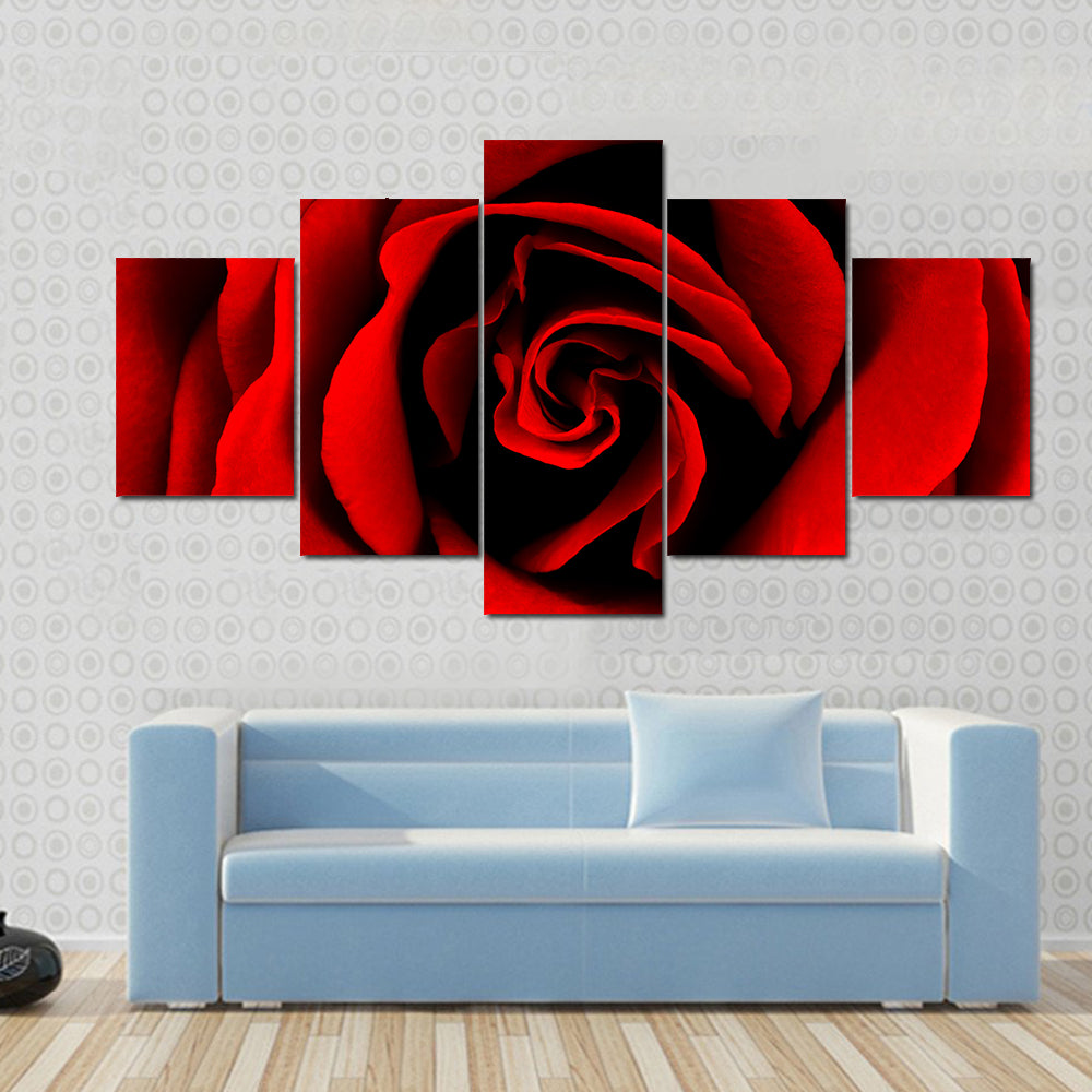 Closeup Of A Red Rose Canvas Wall Art