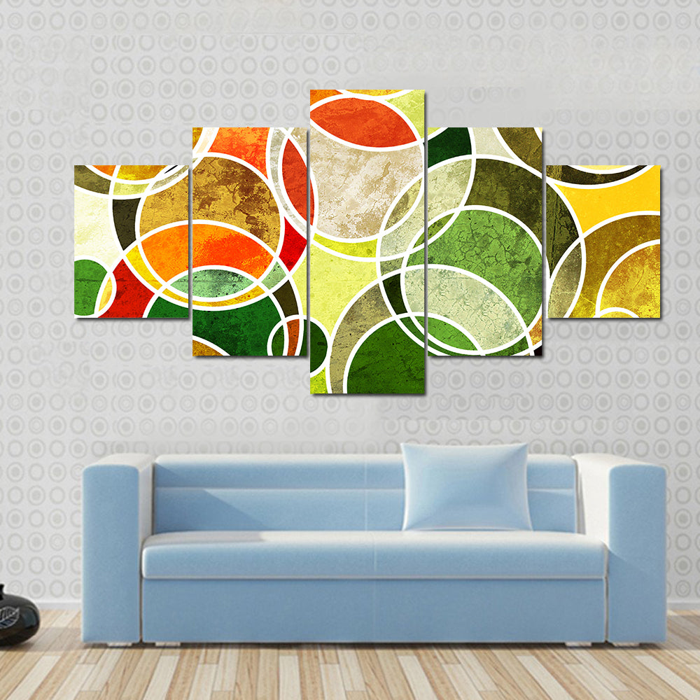 Abstract Overlapping Geometric Circles Canvas Wall Art