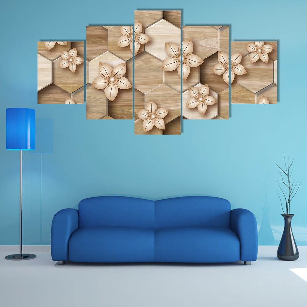 Honeycomb Floral Mural Canvas Wall Art