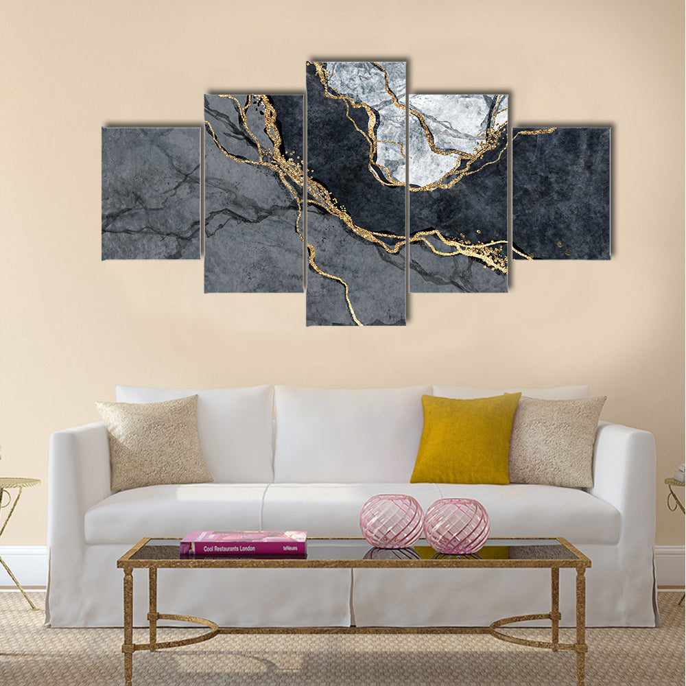 Digital Marbling Illustration Canvas Wall Art