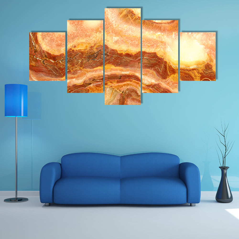 Amber Onyx Marble Layers Canvas Wall Art