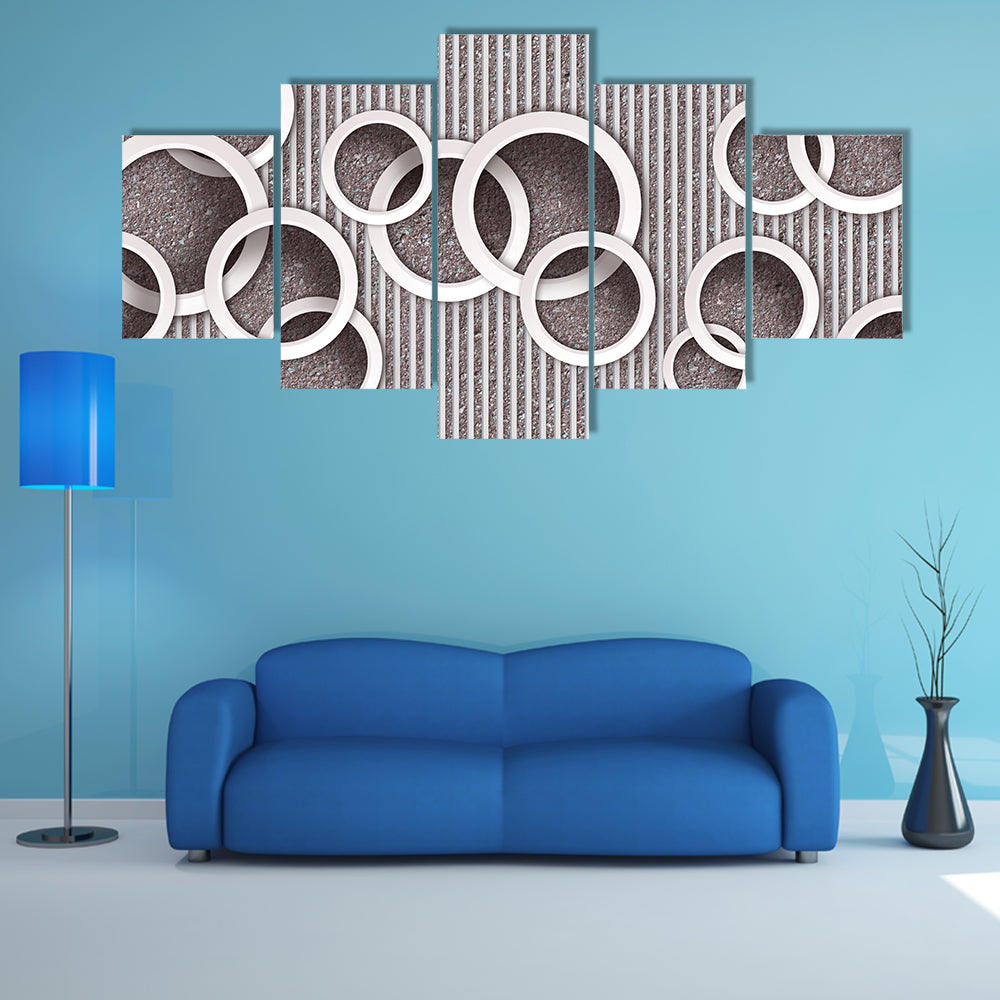 3D Circles Illustration Canvas Wall Art