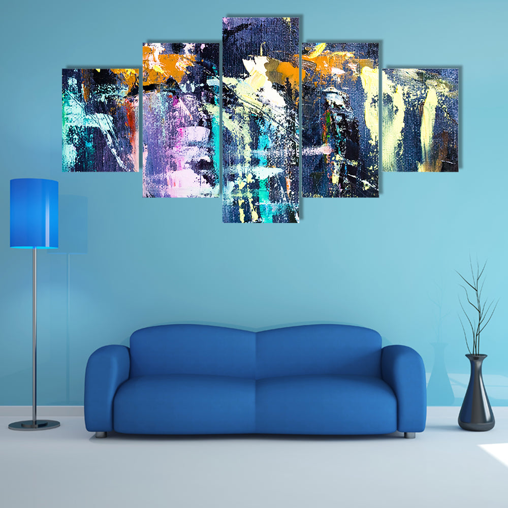 Dark Brushstrokes Abstraction Canvas Wall Art