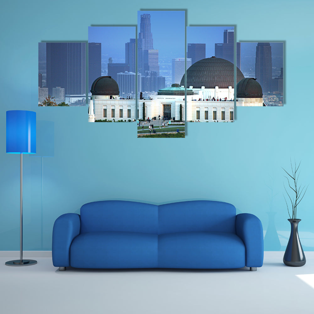 Griffith Observatory at Dusk Over Los Angeles Canvas Wall Art