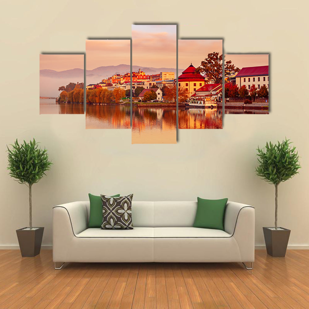 Sunrise at Maribor City Slovenia Canvas Wall Art
