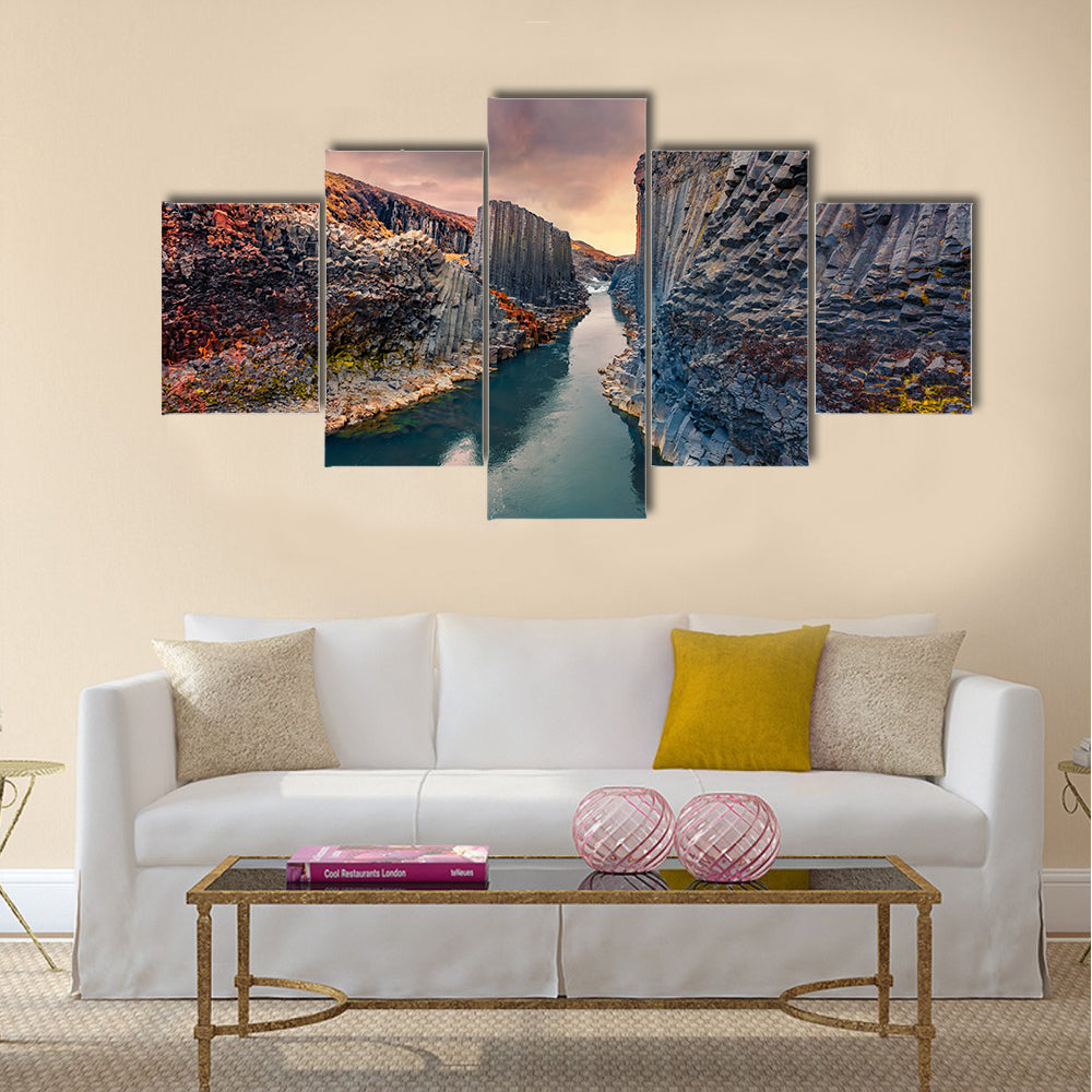 Studlagil Canyon In Iceland Canvas Wall Art