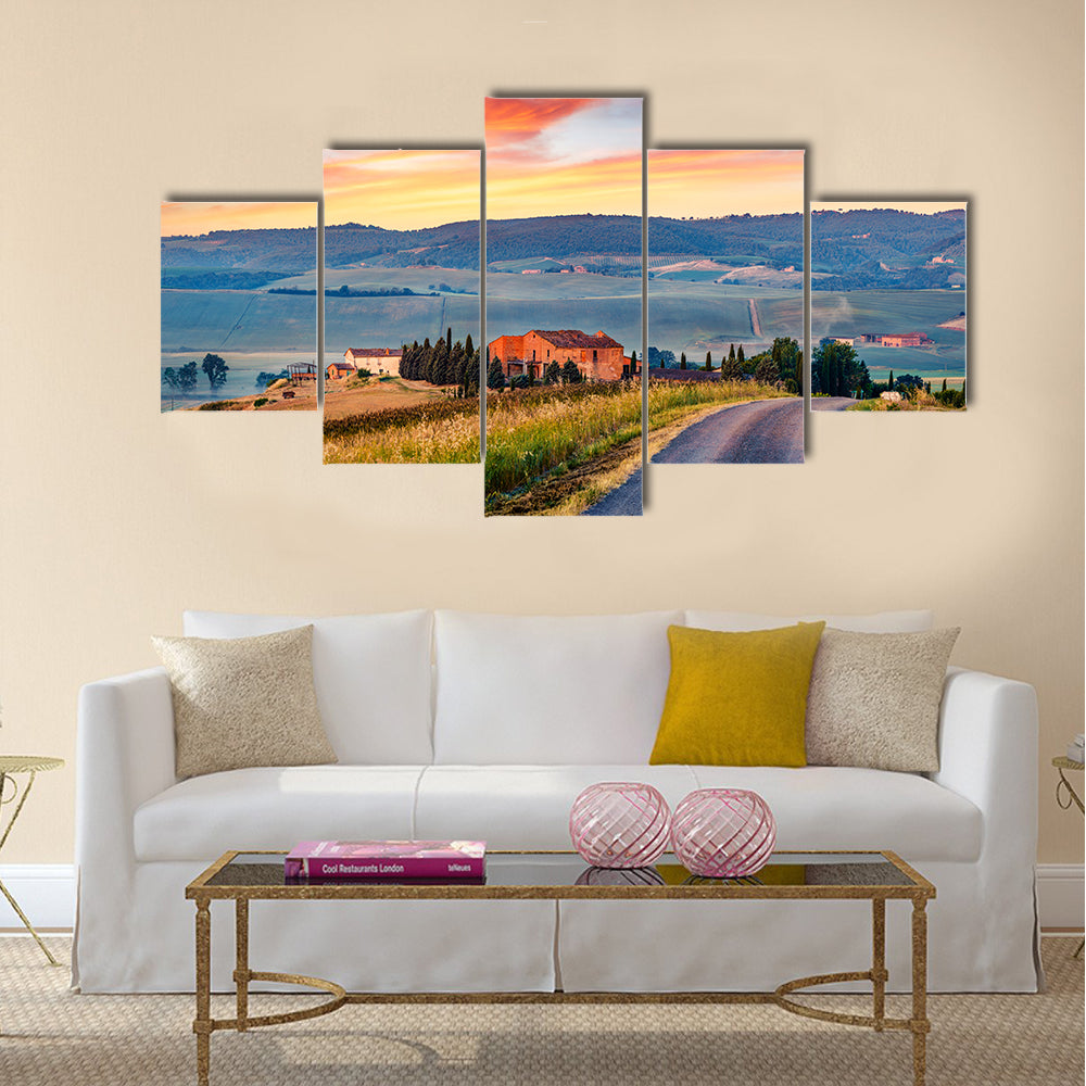 Tuscanian Country Road Canvas Wall Art