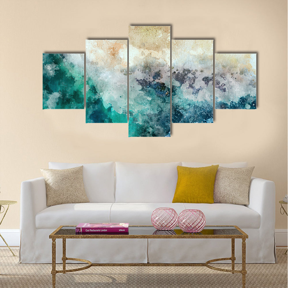 Ocean And Beach Abstract Canvas Wall Art