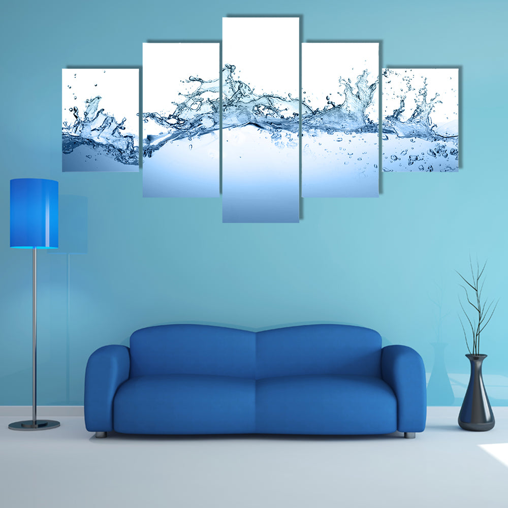 High-speed Water Splash with Bubbles Canvas Wall Art
