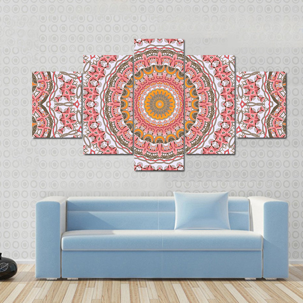 Round Mosaic Mandala Canvas Wall Art