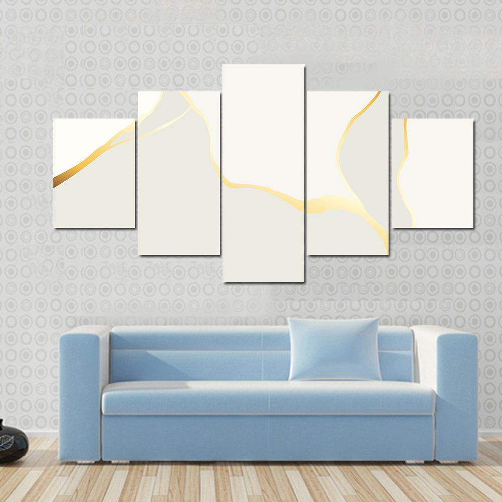 Marble Veining with Gold Accents Canvas Wall Art