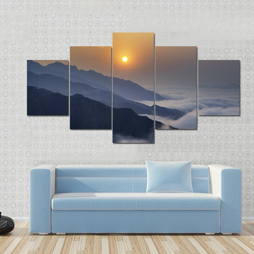 Ta Xua Mountain Range at Sunset Canvas Wall Art