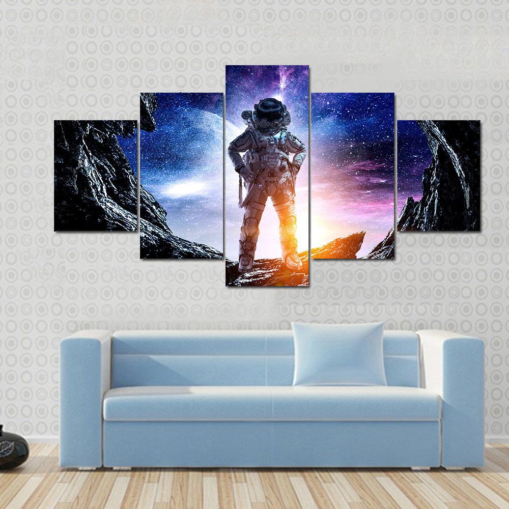 Astronaut at Spacewalk Canvas Wall Art
