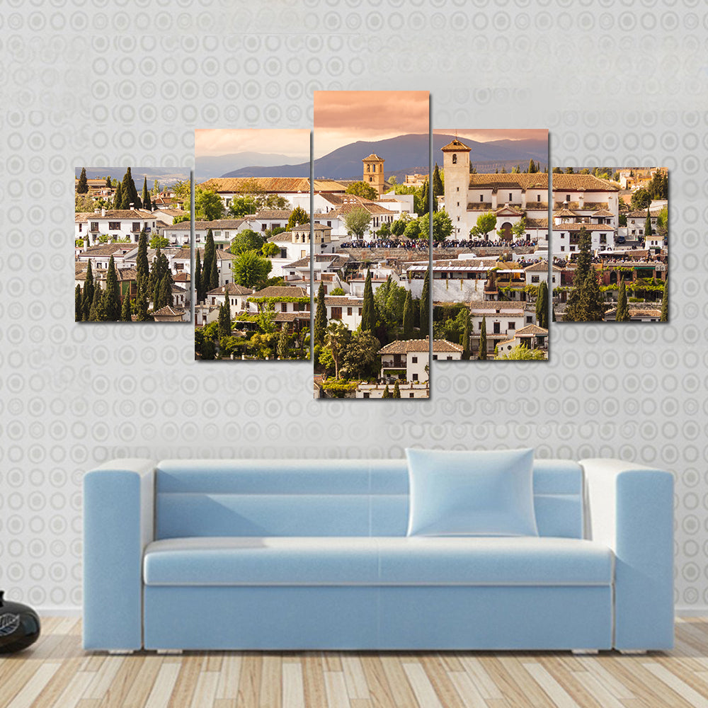 Sunset Over Granada Canvas Wall Art