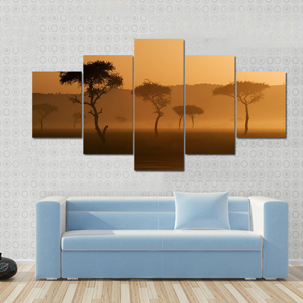 Sunset Over Massai Mara Canvas Wall Art