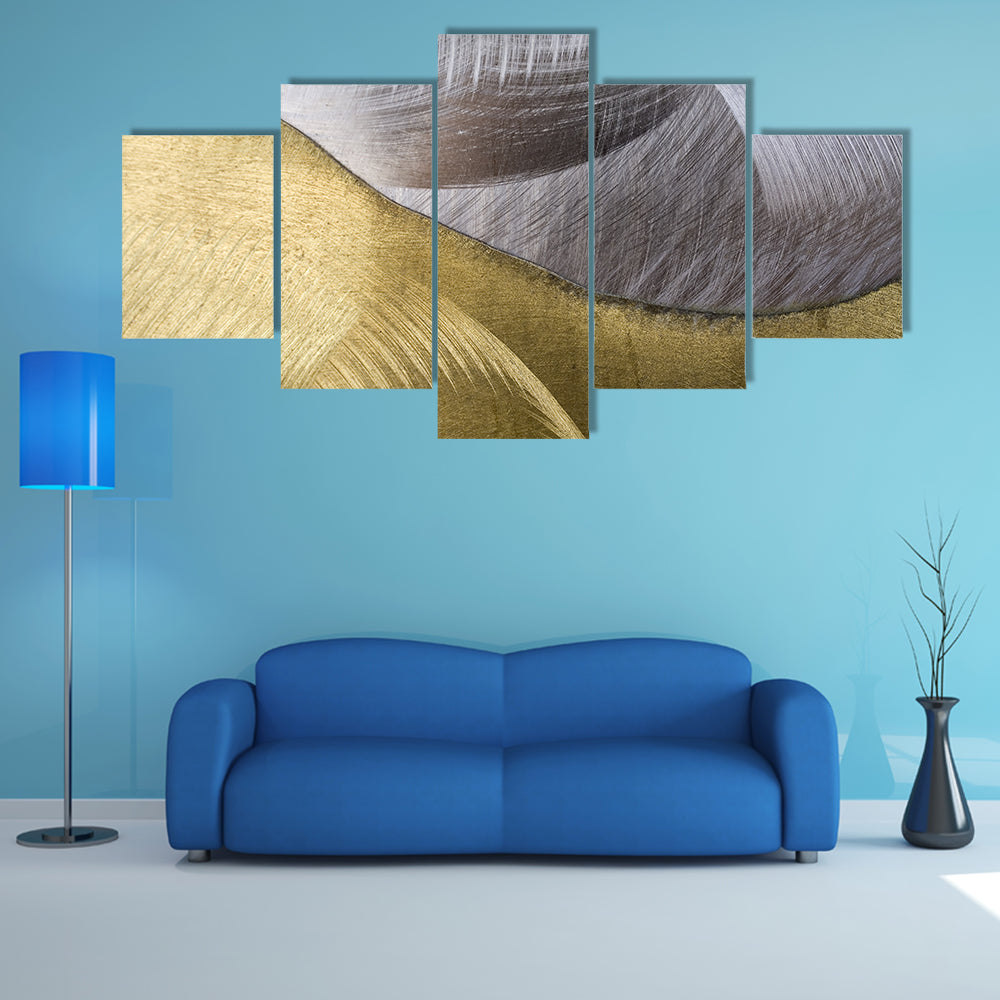 Gold and Silver Abstract Waves Canvas Wall Art