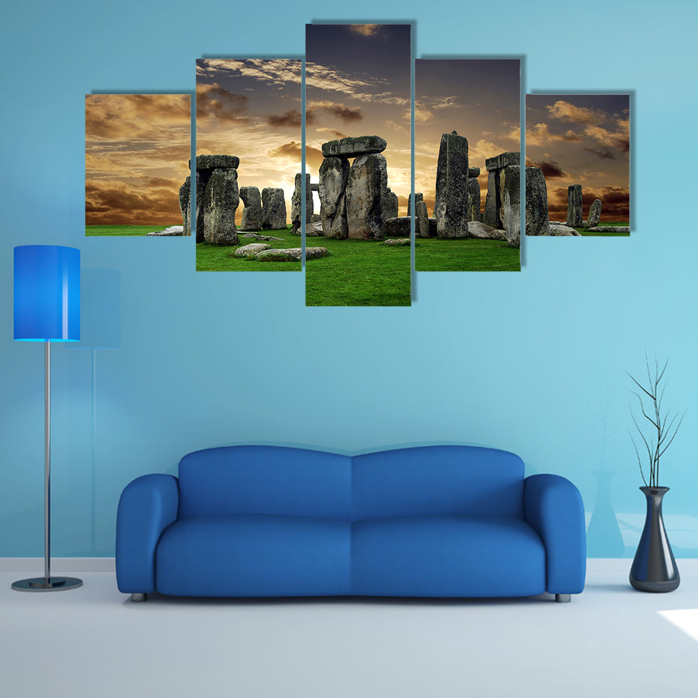 Stonehenge at Sunset Canvas Wall Art