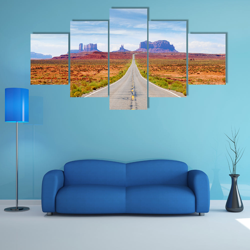 U.s. Route 163 Through Monument Valley Canvas Wall Art