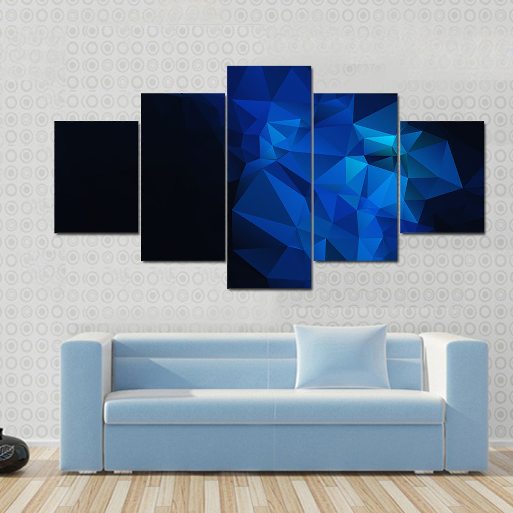 Blue Low-poly Geometric Artwork Canvas Wall Art