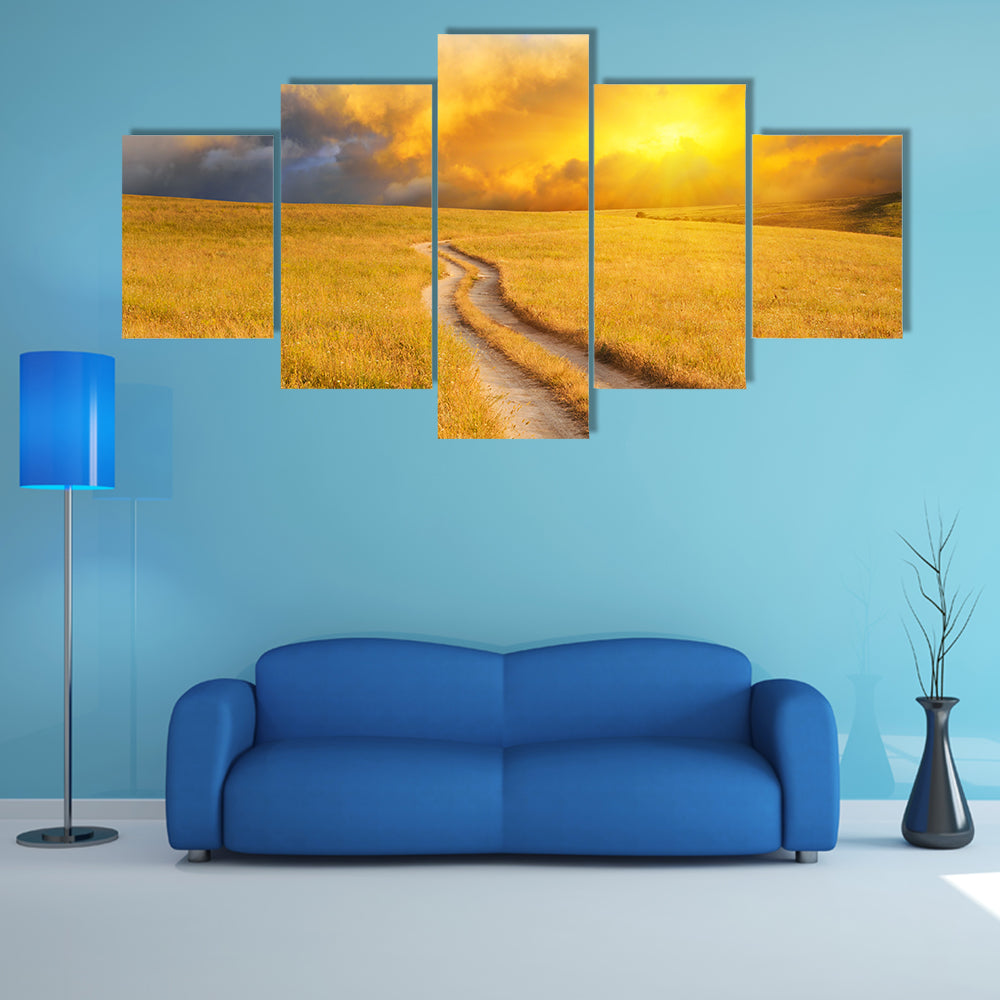 Sunrise Over the Meadow Canvas Wall Art