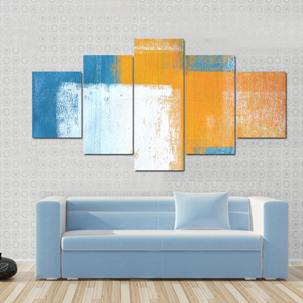 Hand-drawn Abstract Geometric Color Blocks Canvas Wall Art