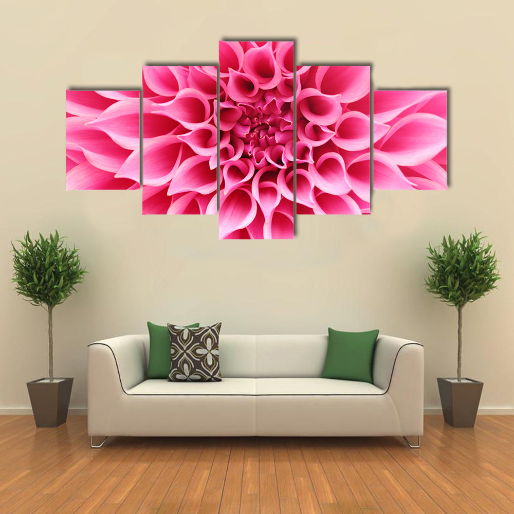 Pink Dahlia Flower Canvas Wall Art