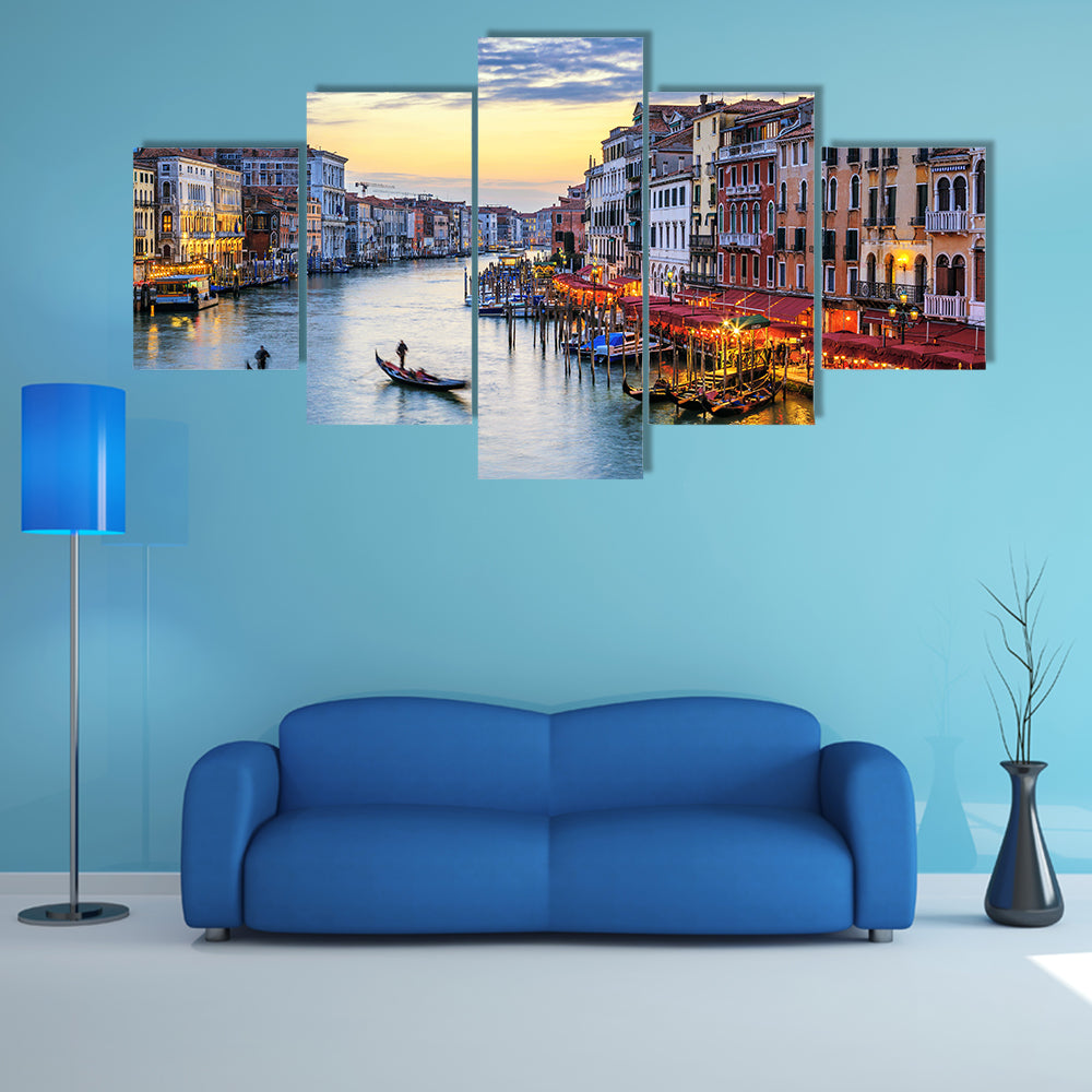 Grand Canal Venice at Sunset Canvas Wall Art