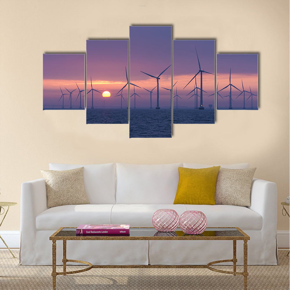 Lillgrund Offshore Wind Farm At Daybrake Canvas Wall Art