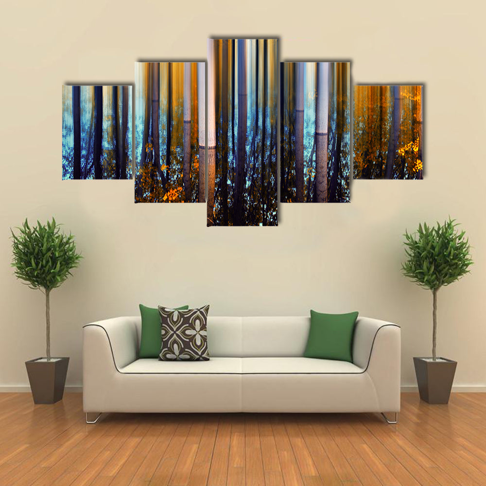 Forest In Autumn Abstract Canvas Wall Art
